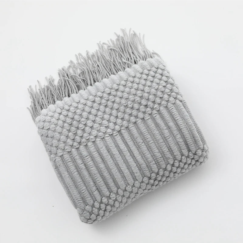 Snugheim Nordic Knitted Tassel Throw