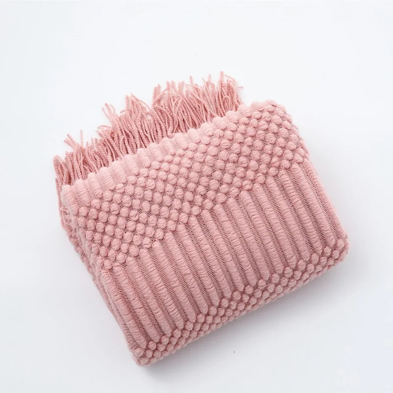 Snugheim Nordic Knitted Tassel Throw