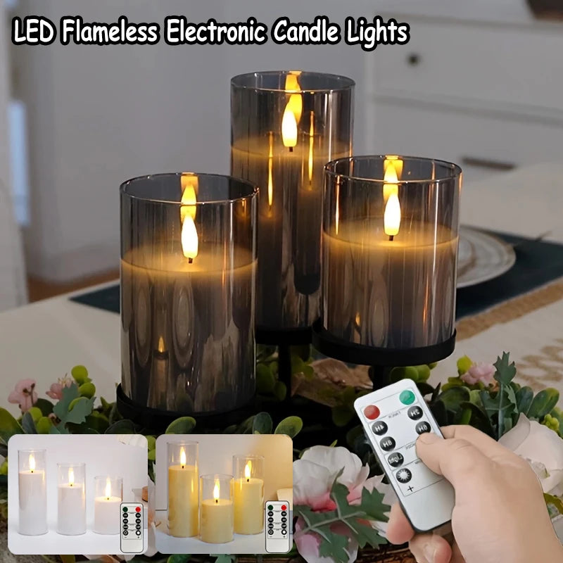 Snugheim Flameless LED Candles (Set of 3, Remote)