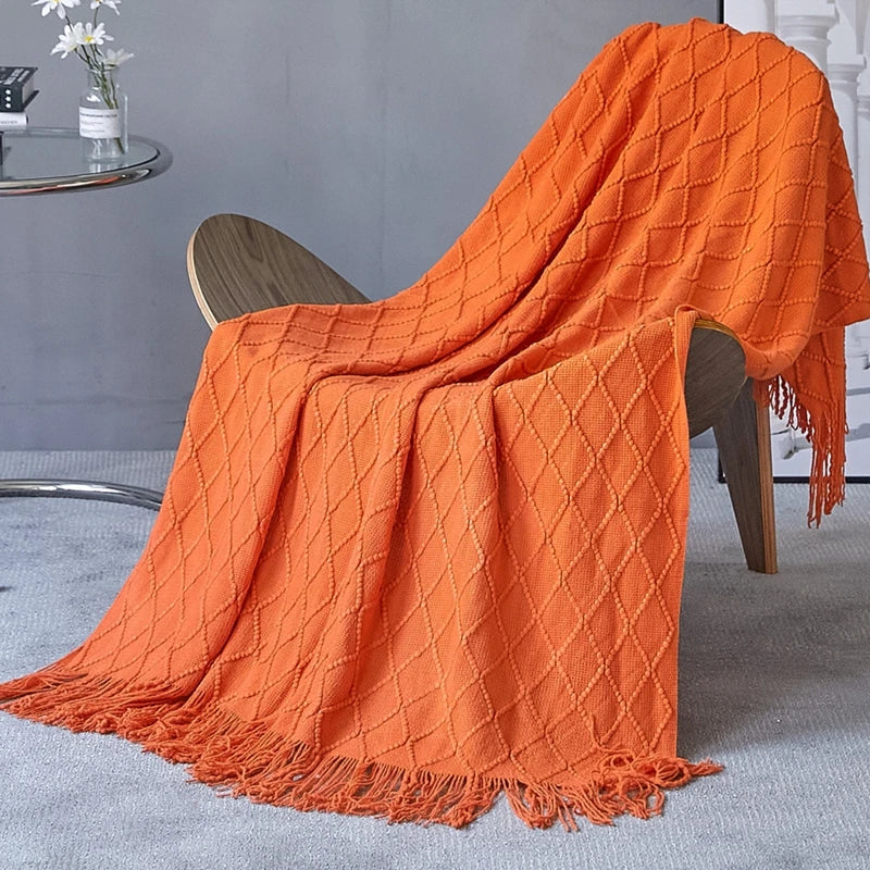 Snugheim Nordic Knitted Tassel Throw