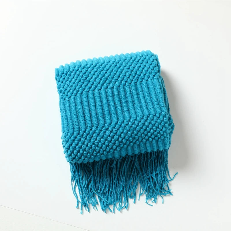 Snugheim Nordic Knitted Tassel Throw