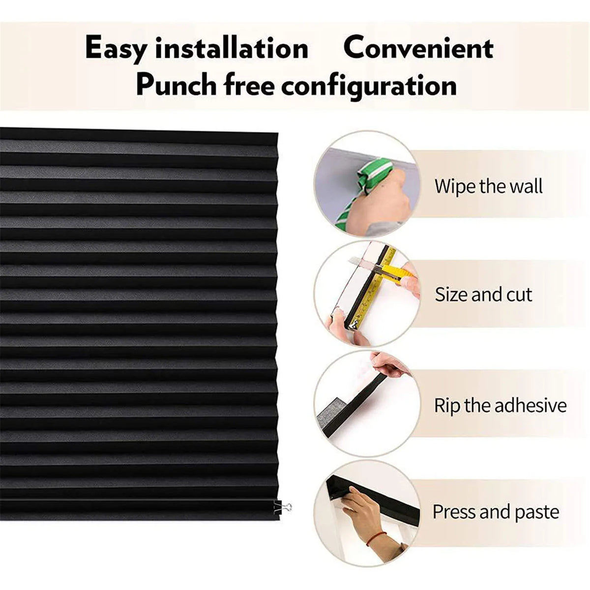 Snugheim No-Drill Pleated Blind