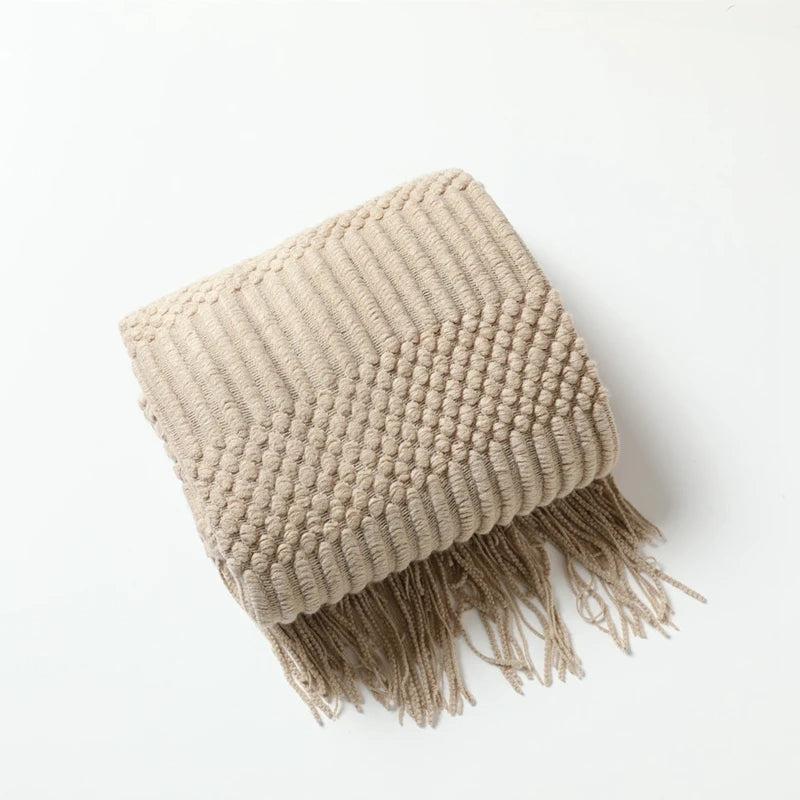 Snugheim Nordic Knitted Tassel Throw