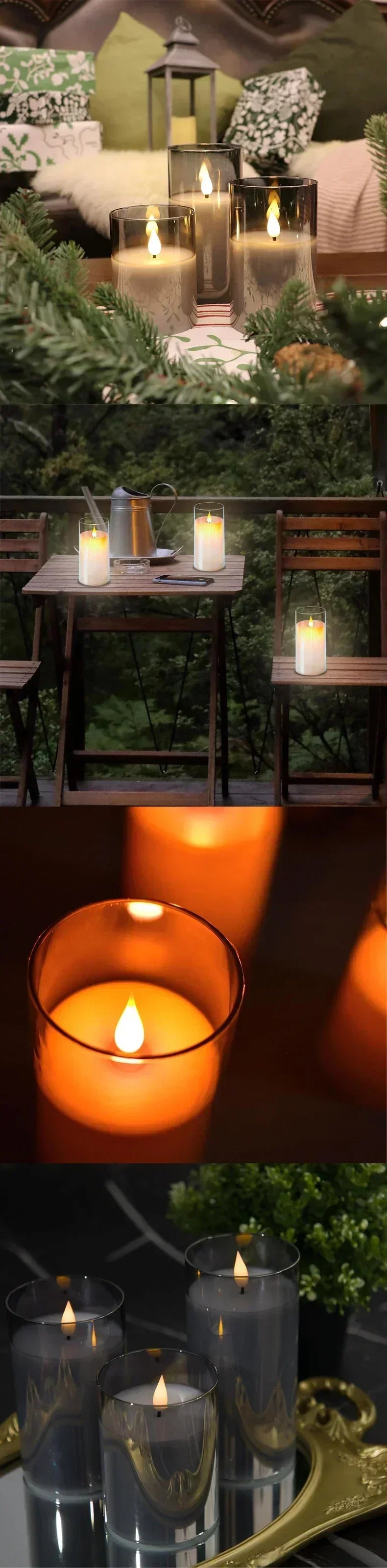 Snugheim Flameless LED Candles (Set of 3, Remote)