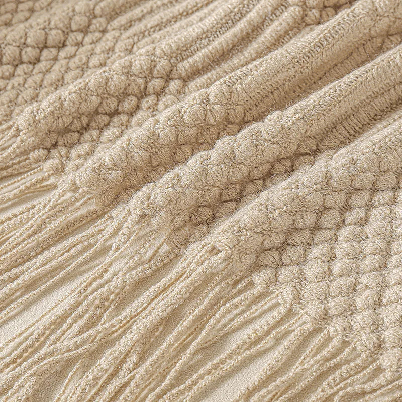 Snugheim Nordic Knitted Tassel Throw