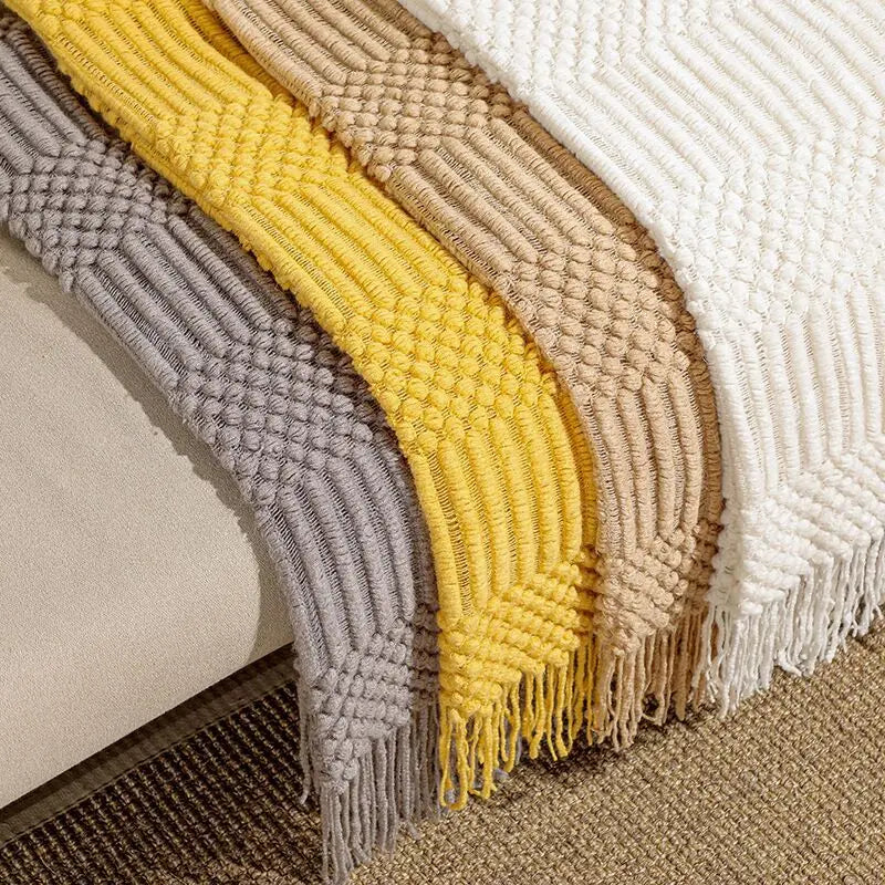 Snugheim Nordic Knitted Tassel Throw
