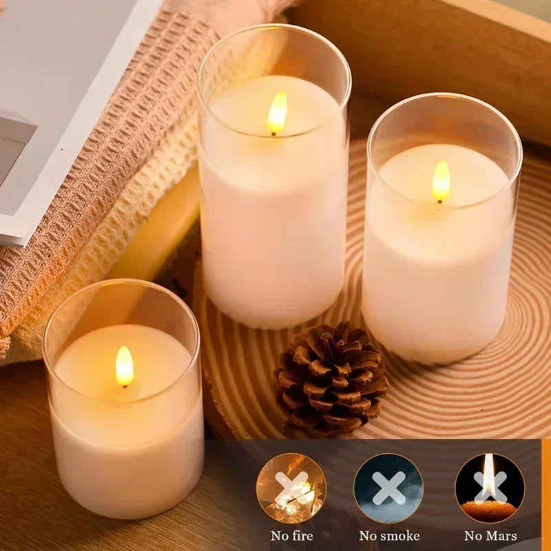 Snugheim Flameless LED Candles (Set of 3, Remote)