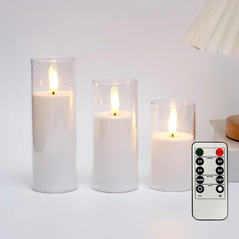 Snugheim Flameless LED Candles (Set of 3, Remote)