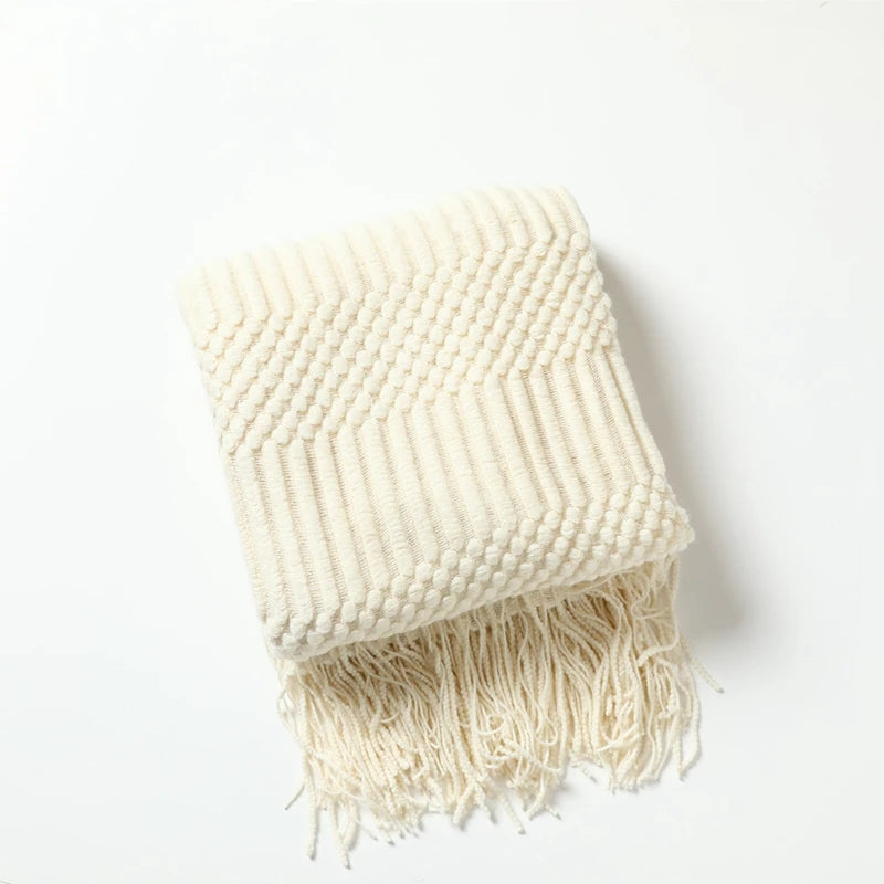 Snugheim Nordic Knitted Tassel Throw