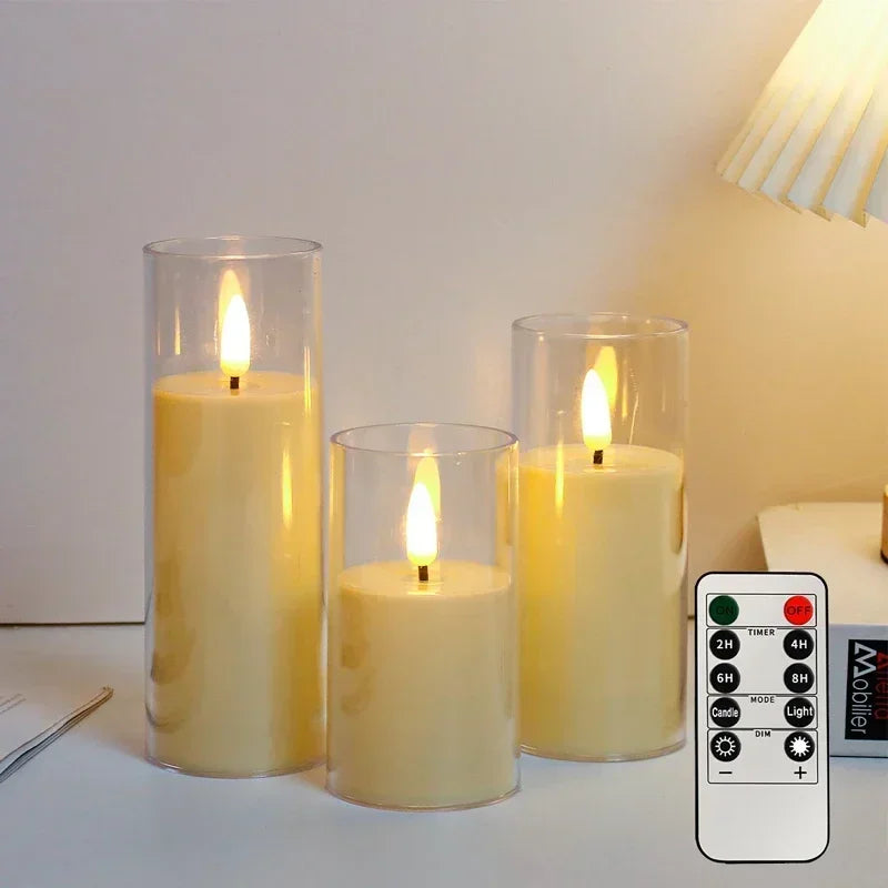 Snugheim Flameless LED Candles (Set of 3, Remote)